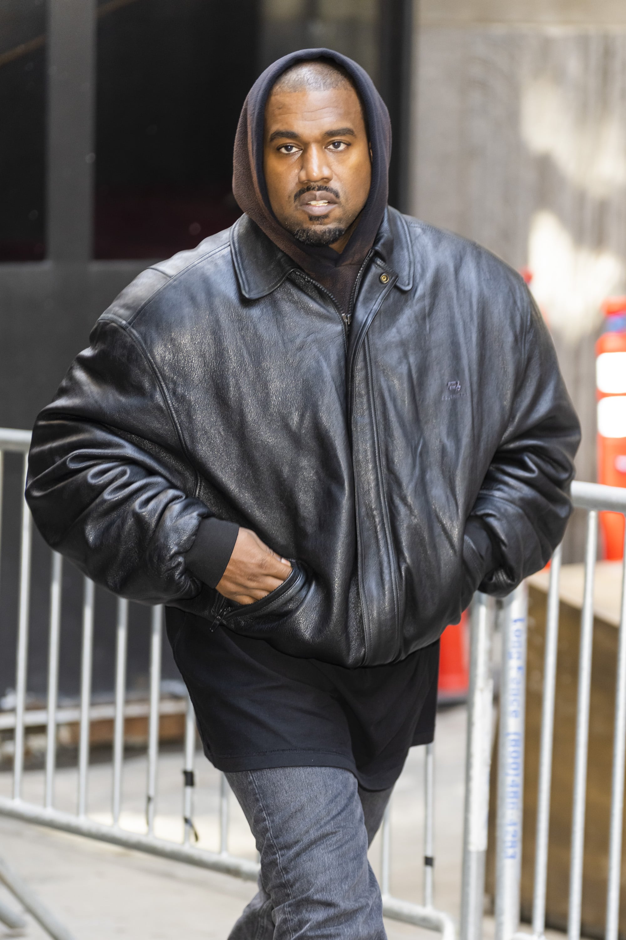 NEW YORK, NEW YORK - MAY 22: Kanye West attends the Balenciaga Spring 2023 Fashion Show at the New York Stock Exchange on May 22, 2022 in New York City.  (Photo by Gotham/GC Images)