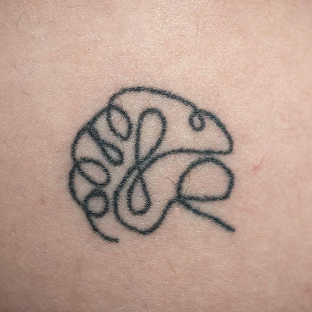 A minimalist brain tattoo