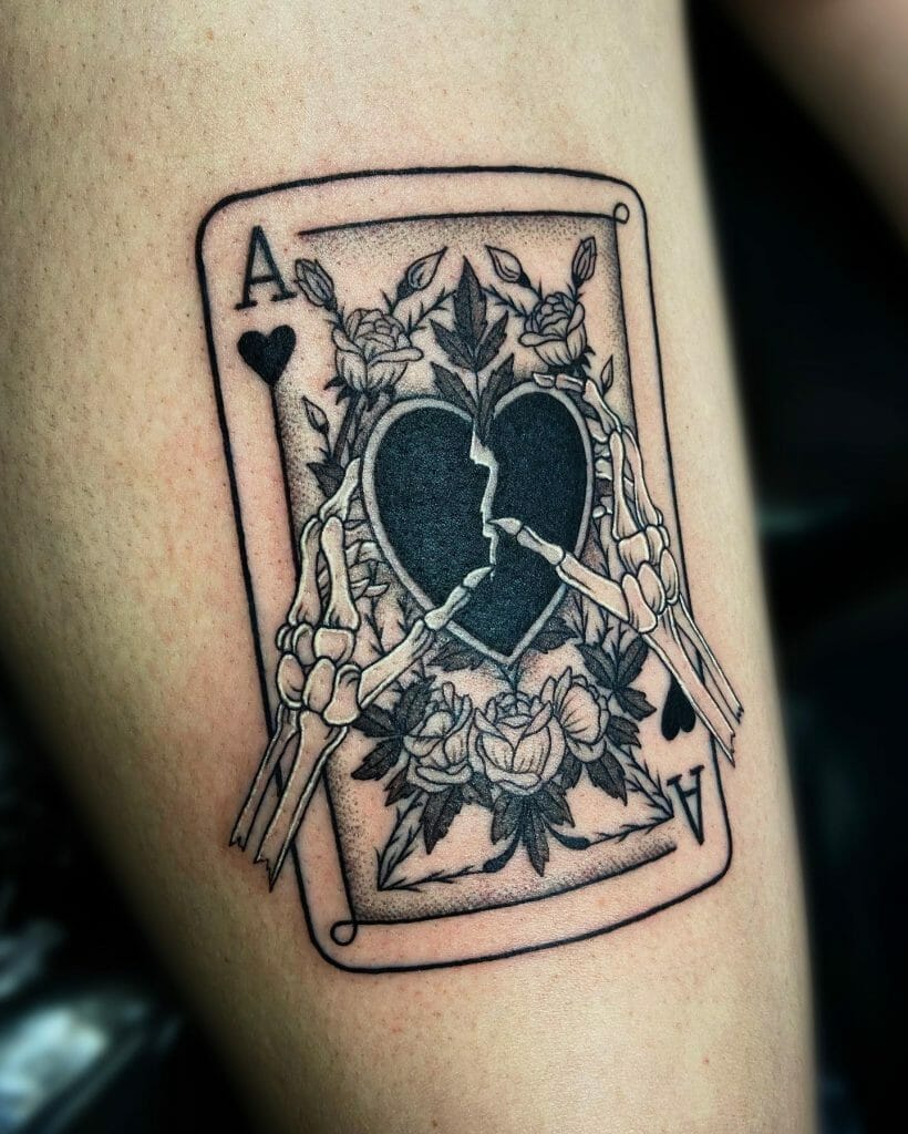 Ein Skelettfigur Tattoo von Ace Of Hearts