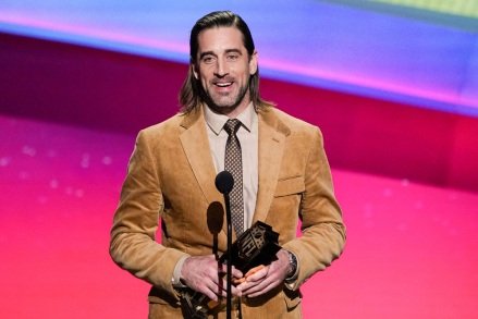 Green Bay Packers' Aaron Rodgers receives the AP Most Valuable Player of the Year Award at the NFL Honors Show in Inglewood, Calif. Super Bowl NFL Honors, Inglewood, U.S. - February 10, 2022