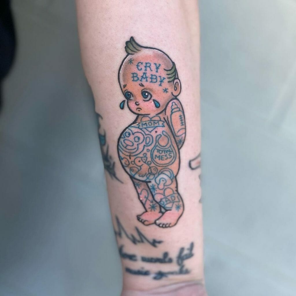 Adorable cry baby tattoos