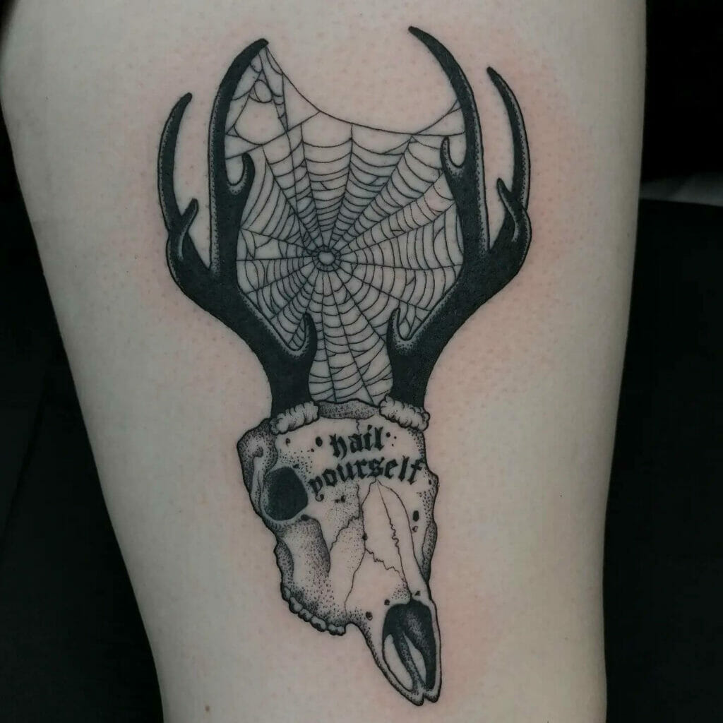 Hail Deer Skull Black Magic Tattoo