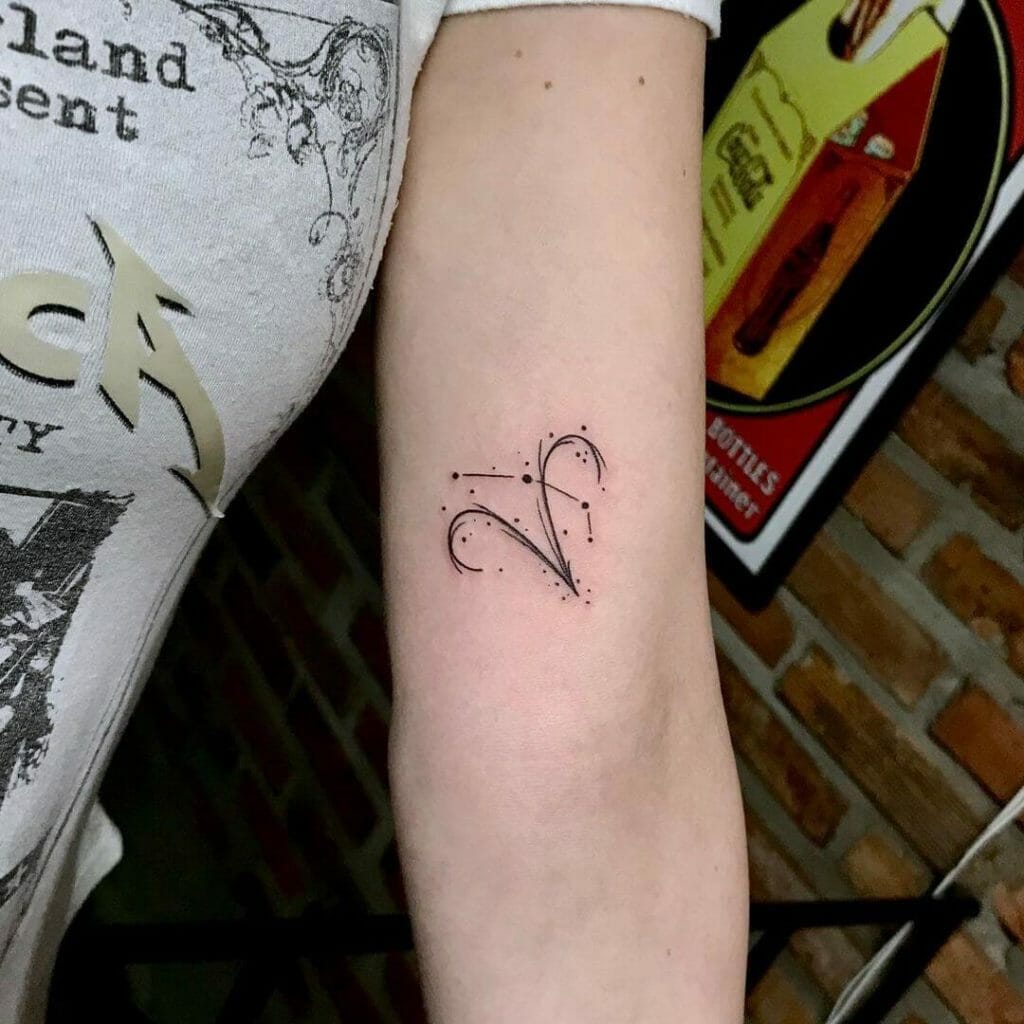 Aries constellation tattoos with the zodiac sign Aries constellation tattoos with the zodiac sign