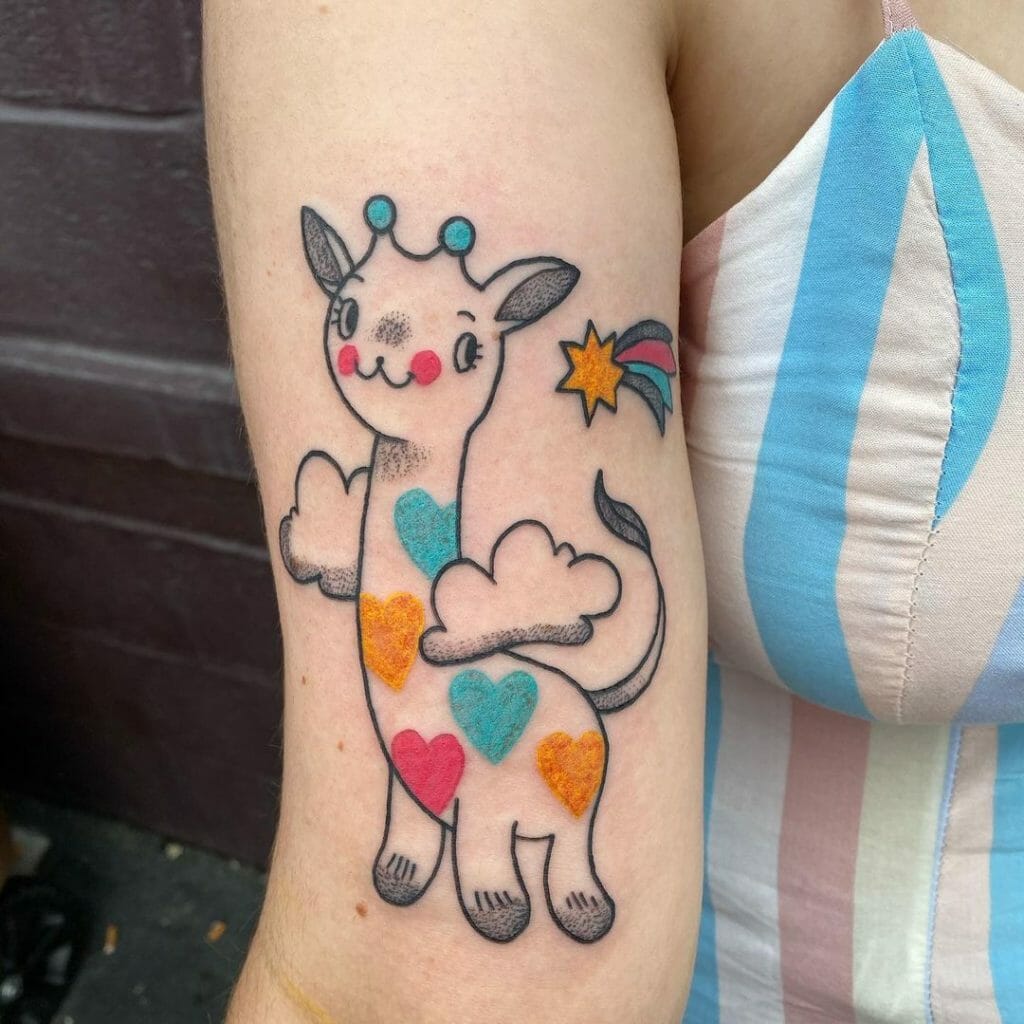 Arm cuff cute giraffe tattoo design