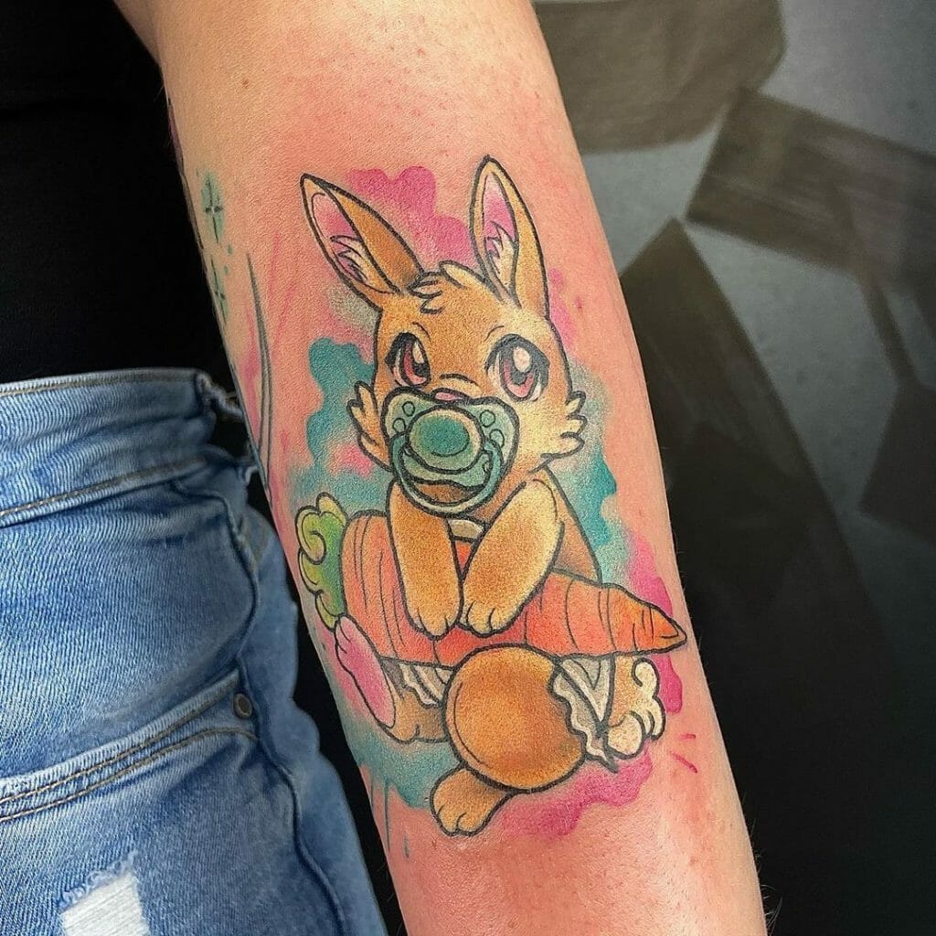 Baby rabbit tattoo design