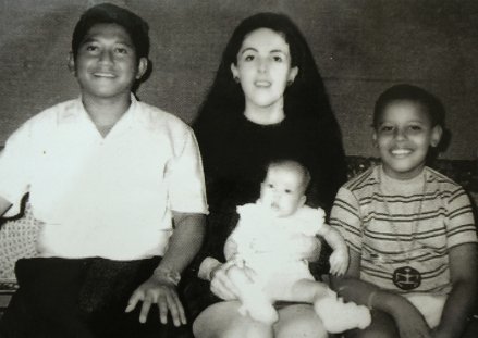 Lolo Soetoro, Ann Dunham, Maya Soetoro and Barack Obama Barack Obama's childhood in Jakarta, Indonesia - September 2010 Obama, right, with his mother Ann Dunham, stepfather Lolo Soetoro and younger half-sister Maya Soetoro during the four years they were together lived in Jakarta.