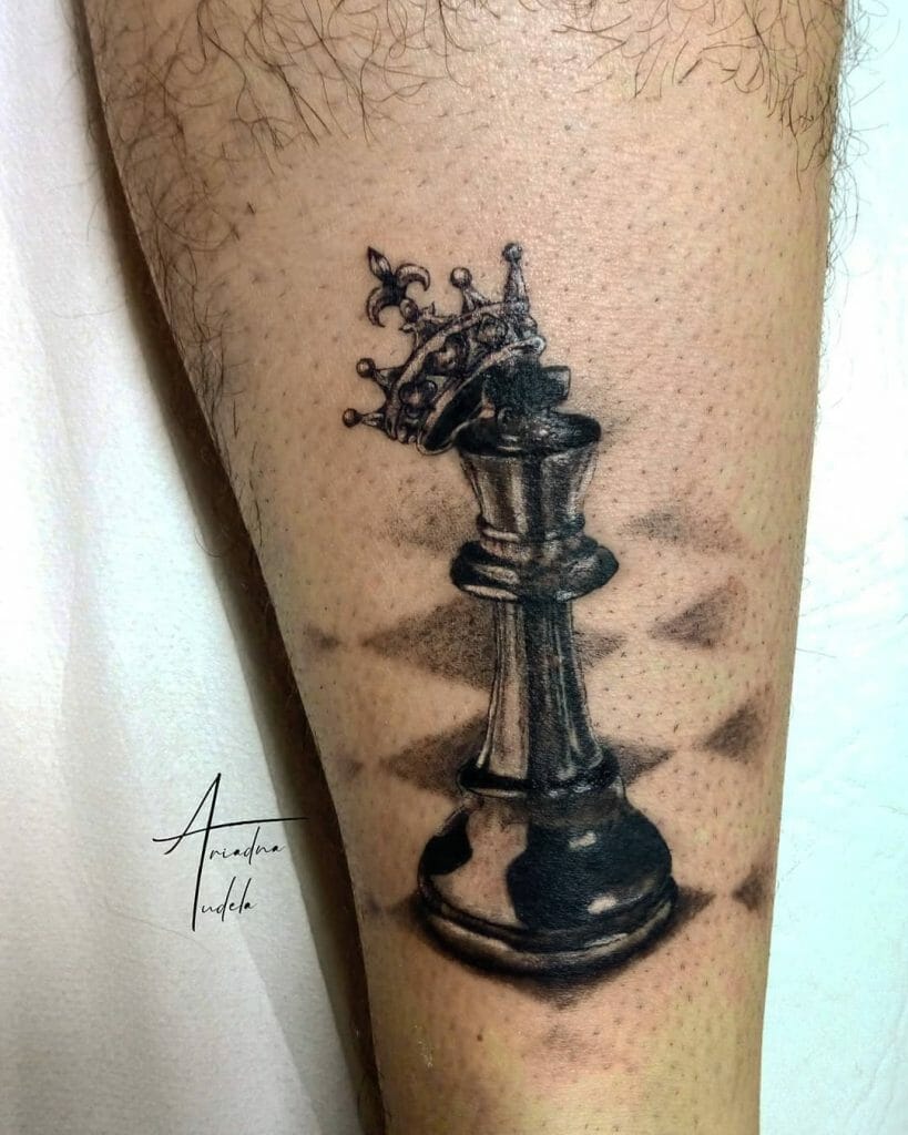 Black beauty - king chess piece tattoo