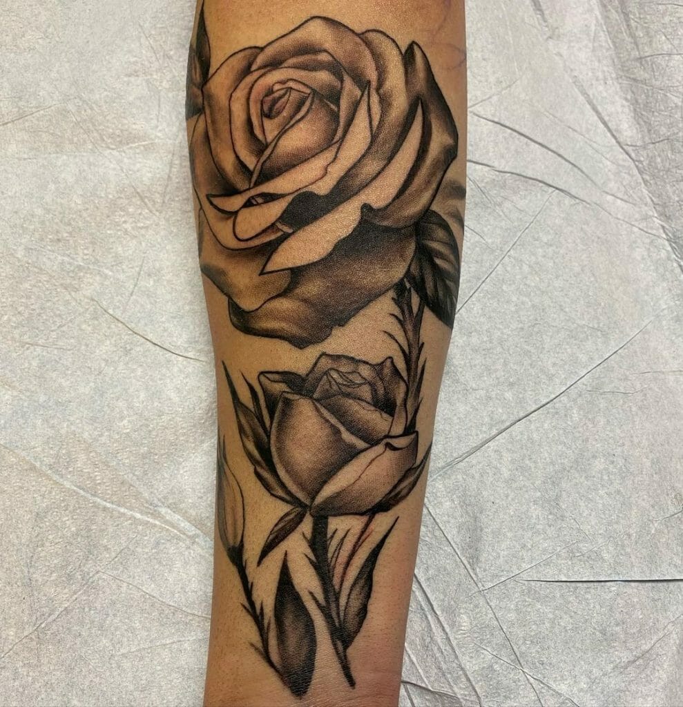Black Gray Rose Tattoo