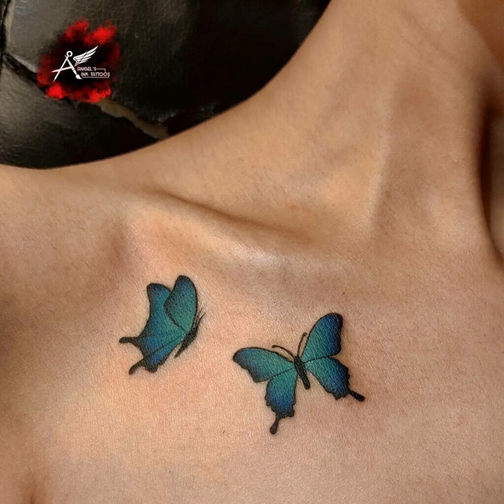 Butterfly floral pattern tattoos