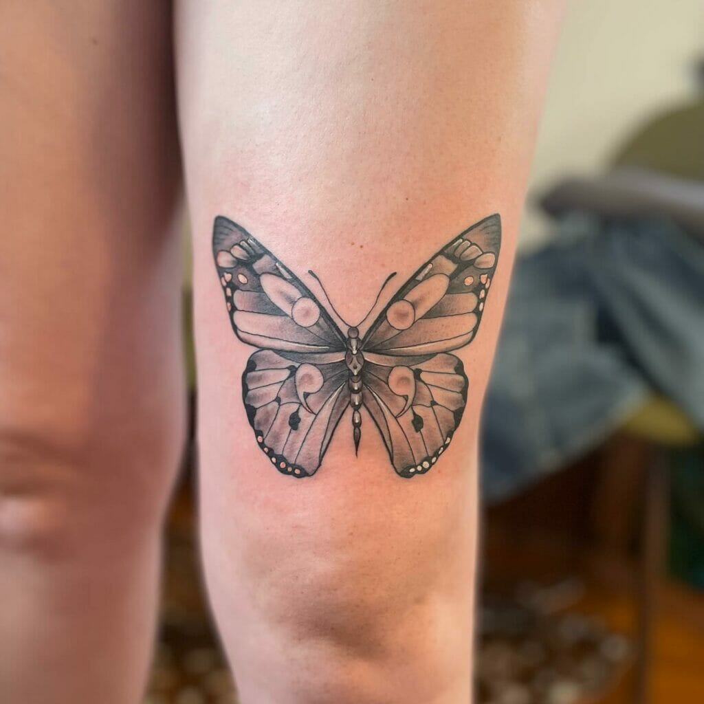 Butterfly Semicolon Tattoo