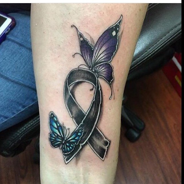 Butterfly Skin Cancer Survivor Tattoo