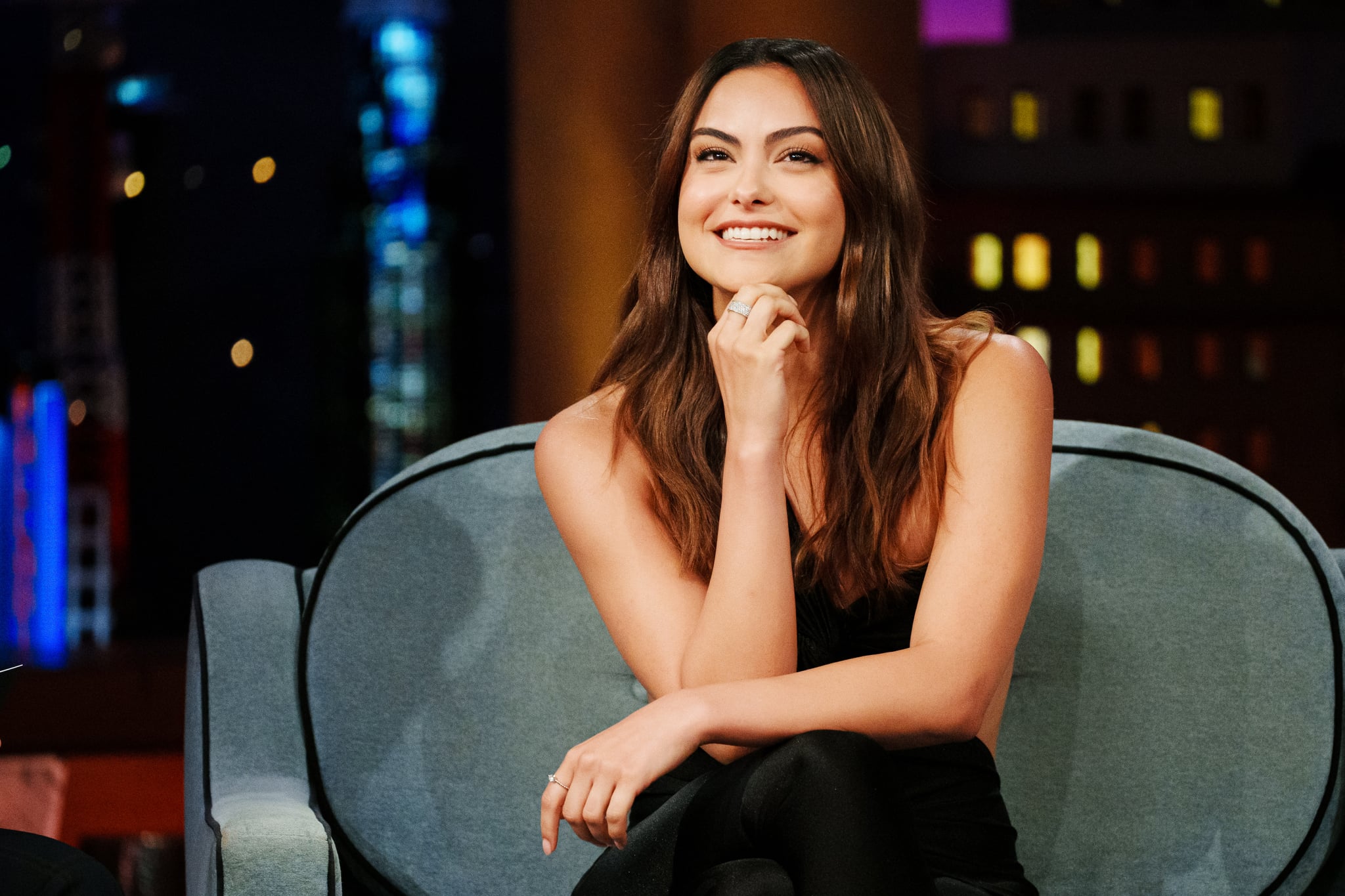 LOS ANGELES - SEPTEMBER 12: The Late Late Show Starring James Corden will air Monday, September 12, 2022 with guests Camila Mendes, Bradley Whitford and Tai Verdes.  (Photo by Terence Patrick/CBS via Getty Images)