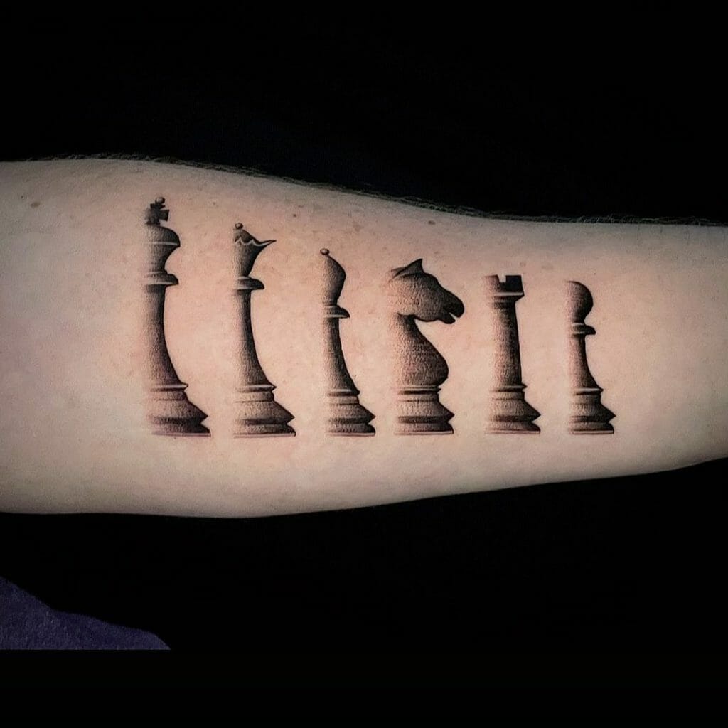 Chess pieces tattoo