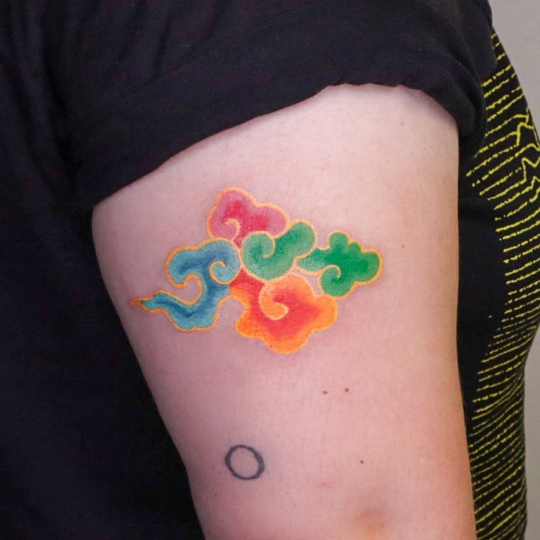 Colorful Cloud Tattoo