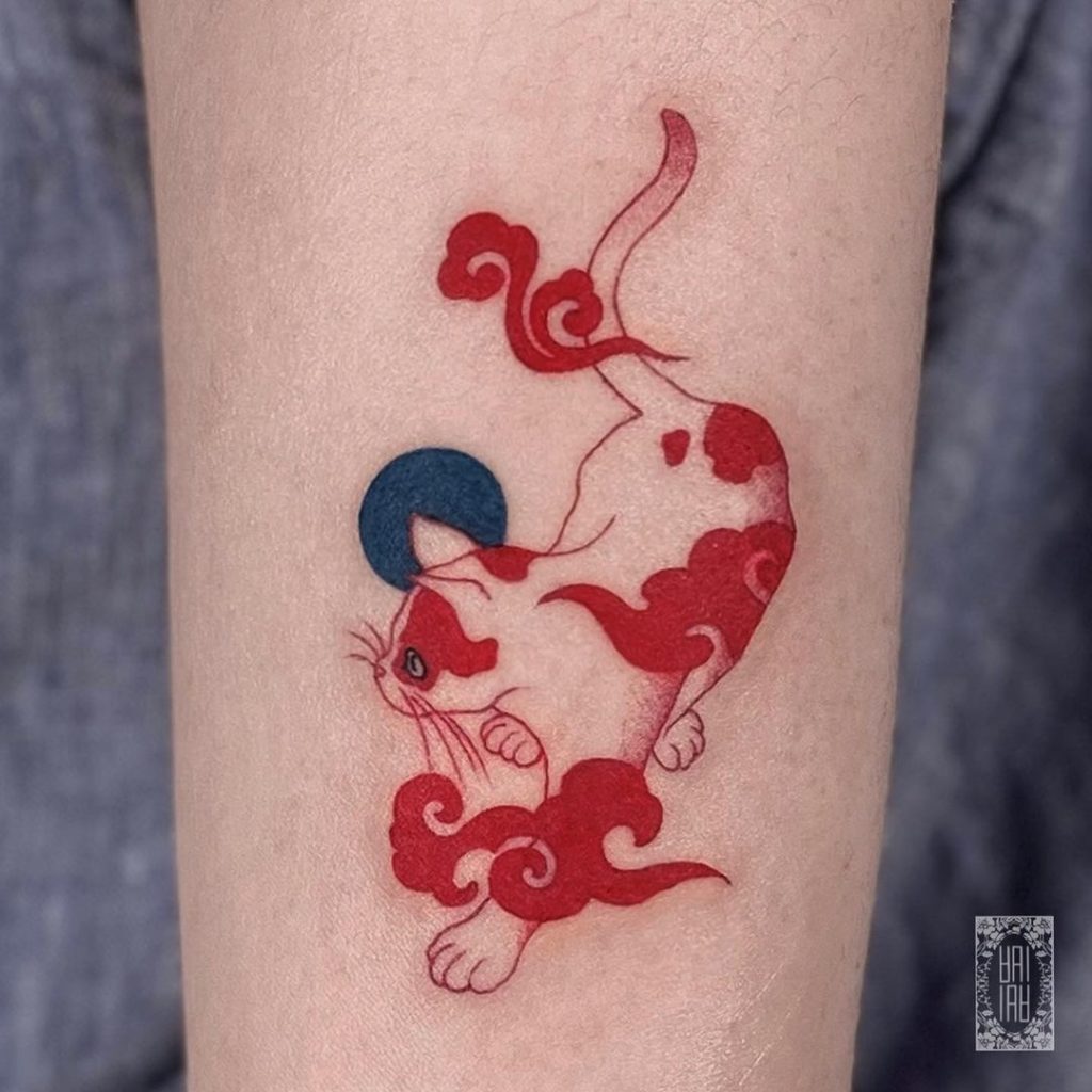 Nice Cloud Tattoo Design for the Cat Lovers