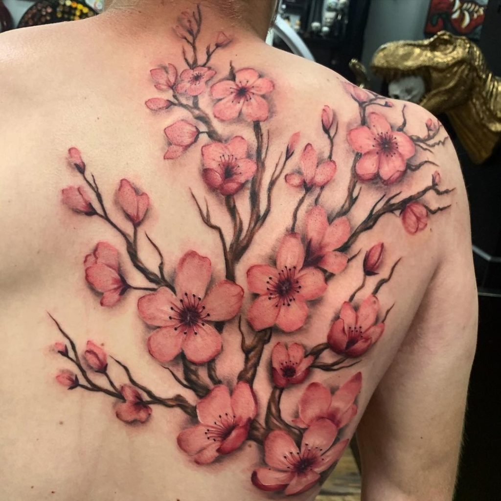 Detailliertes Kirschblüten-Tattoo Tattoo