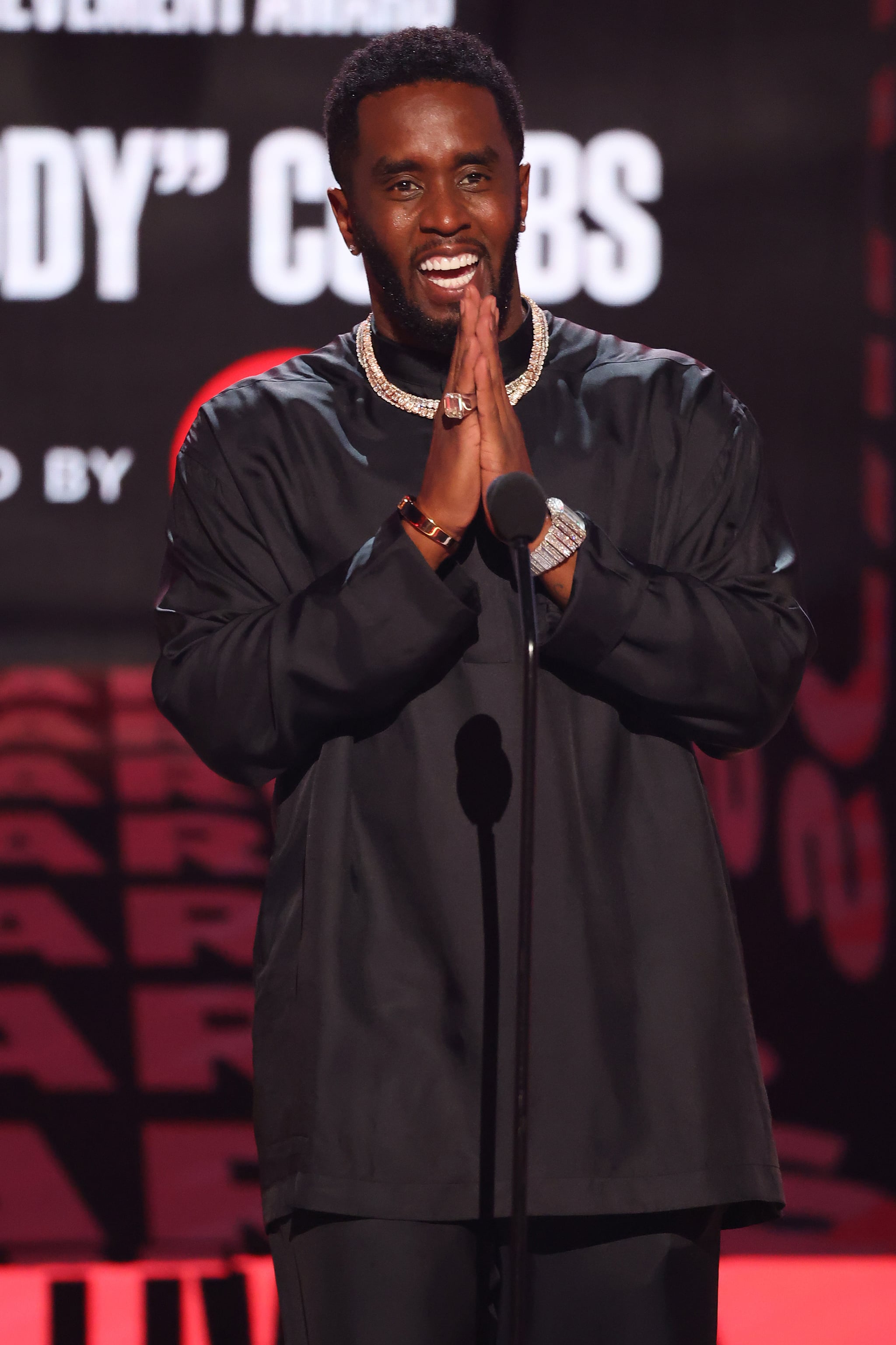 LOS ANGELES, CALIFORNIA - JUNE 26: Honoree Sean 'Diddy' Combs accepts the BET Lifetime Achievement Award onstage during the 2022 BET Awards at Microsoft Theater on June 26, 2022 in Los Angeles, California.  (Photo by Leon Bennett/Getty Images for BET)