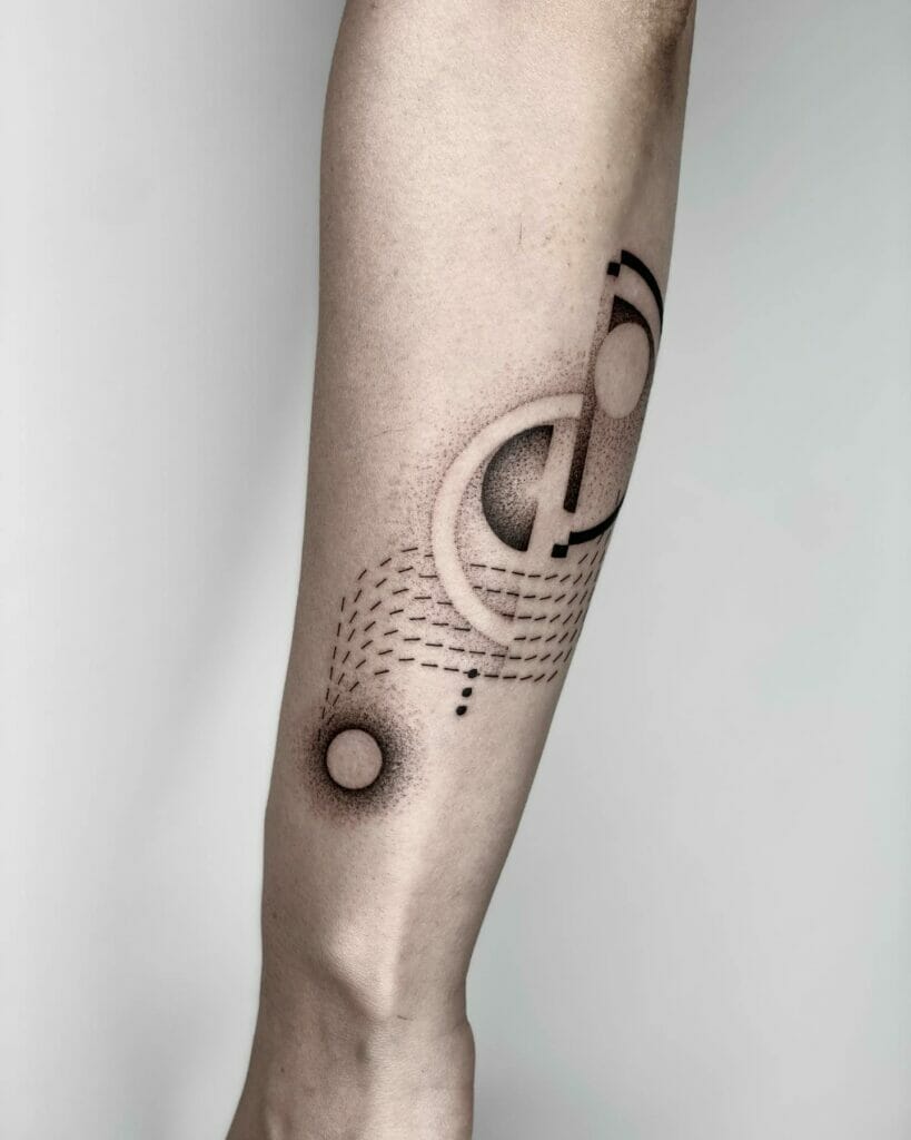 Dot work music tattoo