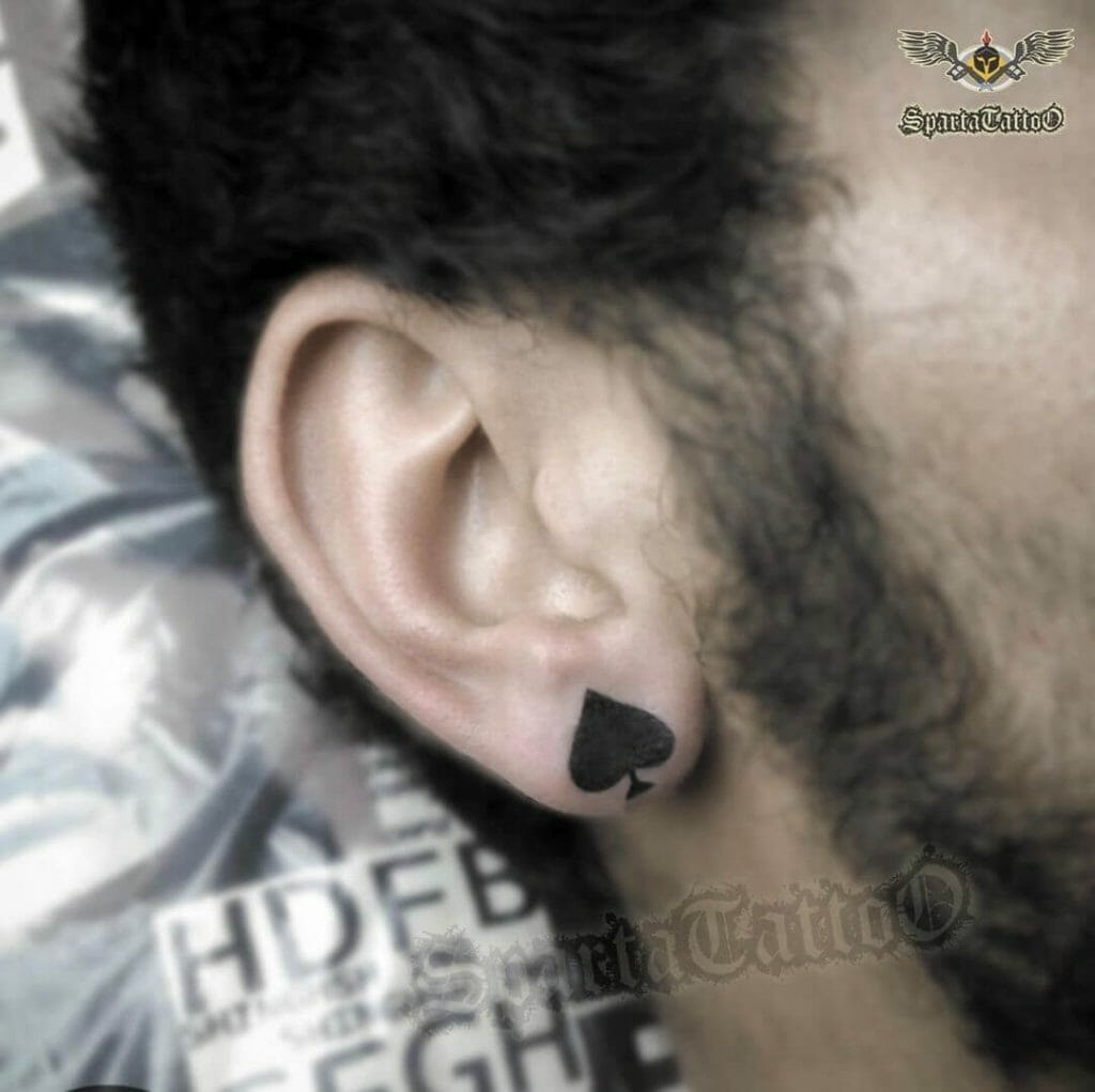 Ear Spade Tattoo