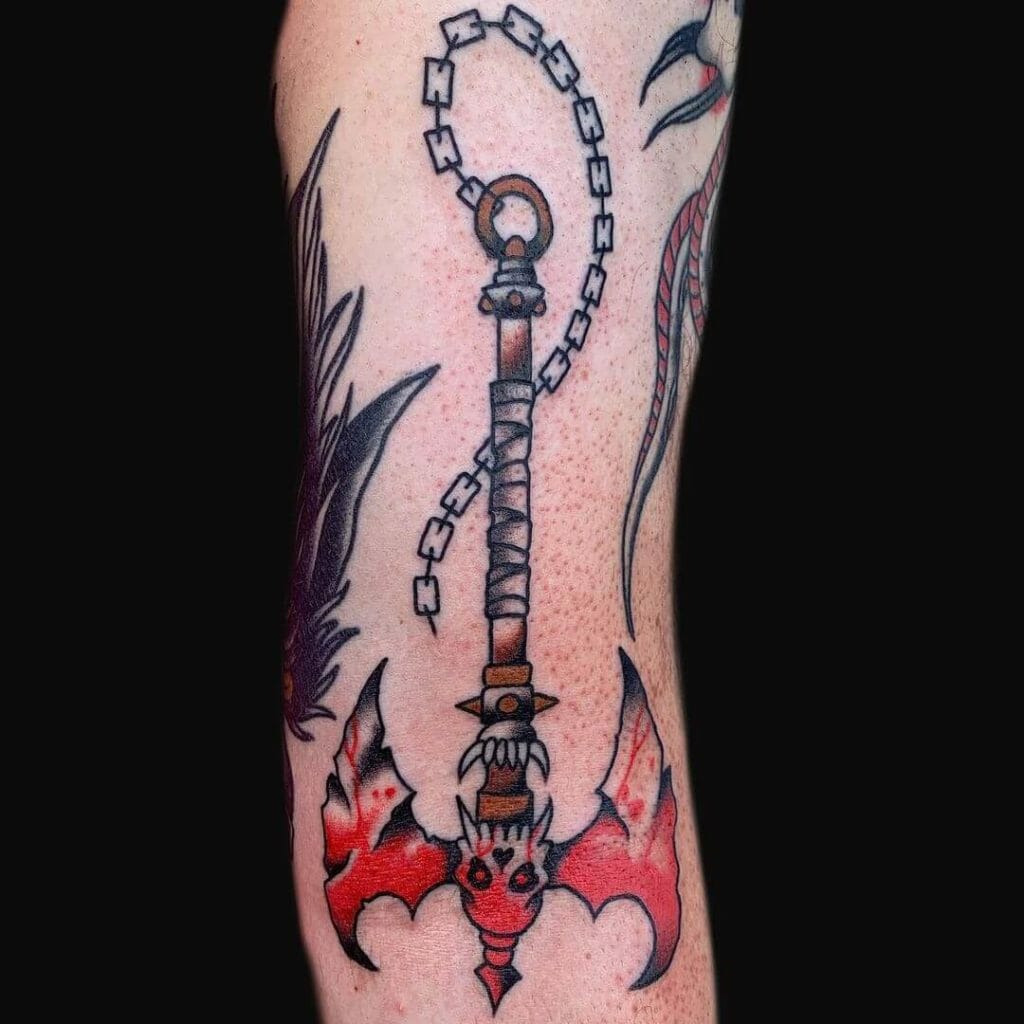 Heavy battle ax tattoo