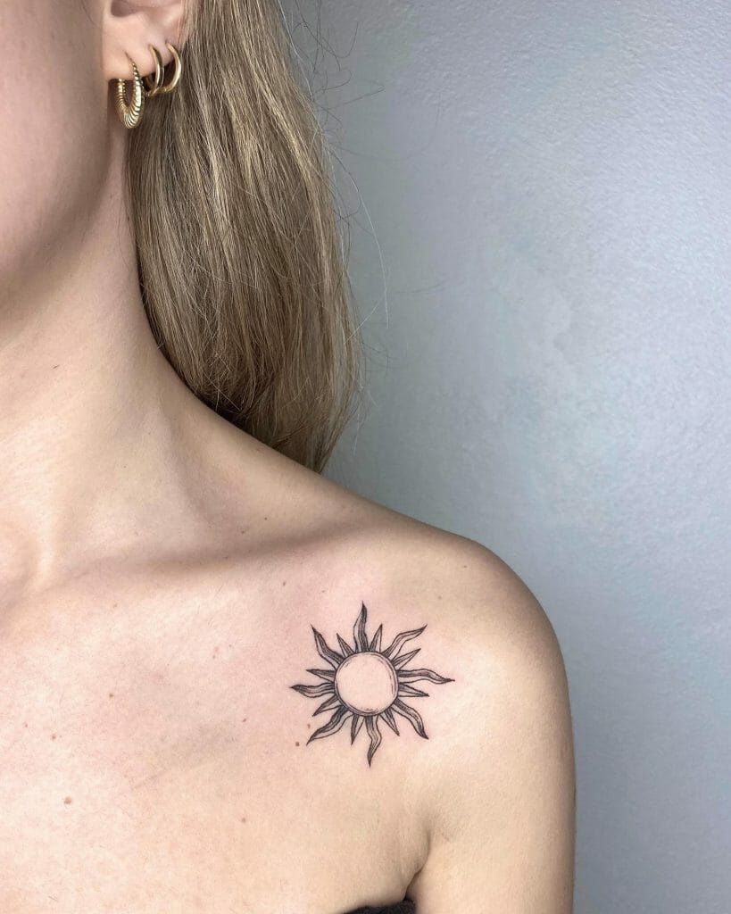 Fineline Sun Tattoo-Design