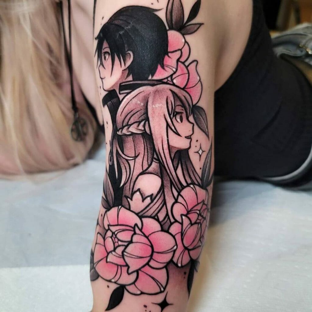 Flowers Kirito and Asuna Sword Art Online couples tattoo