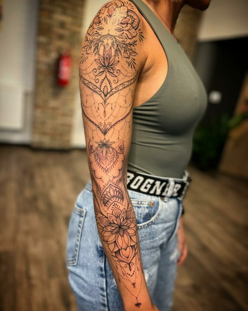 Full hand lace mandala for women