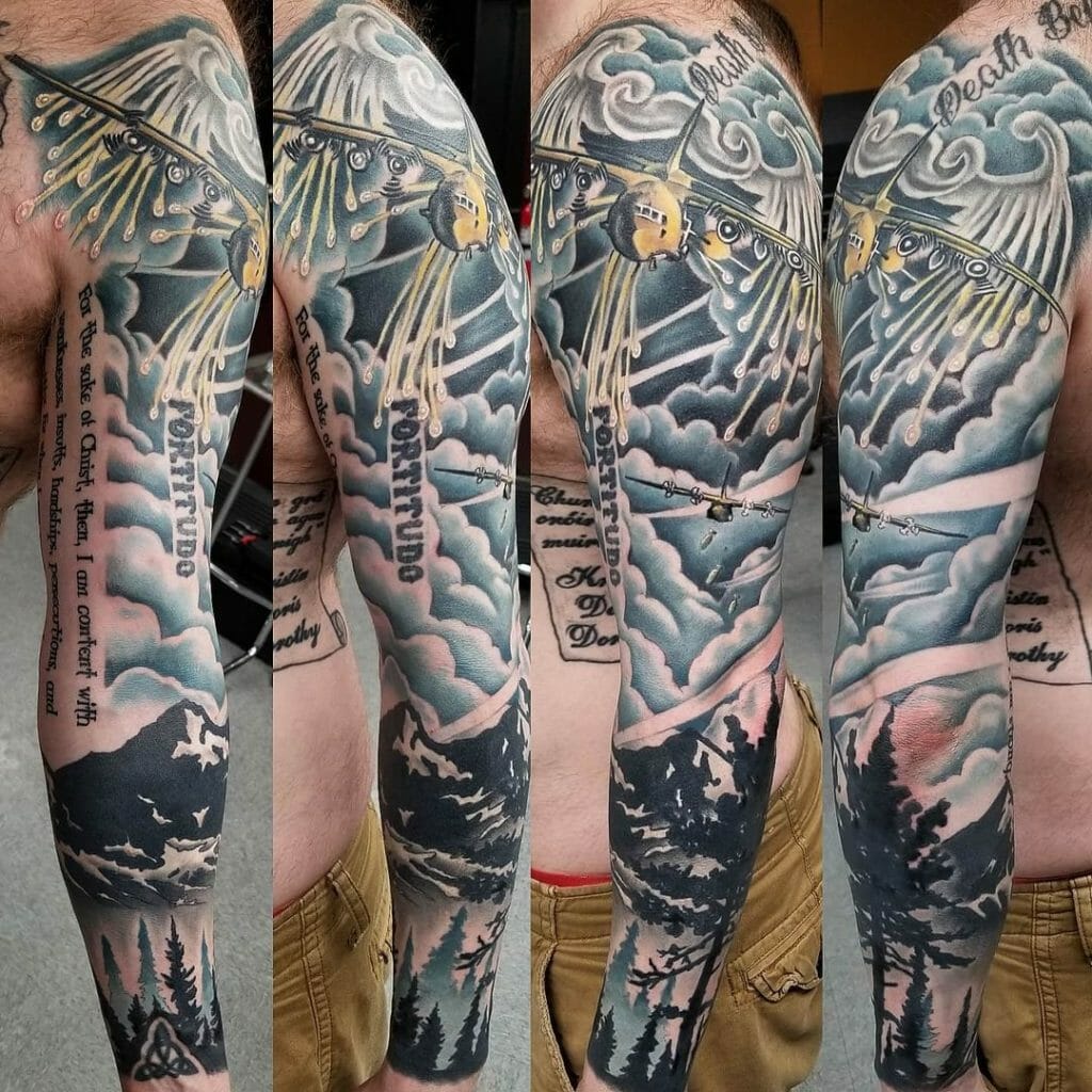Full sleeve bombshell tattoo