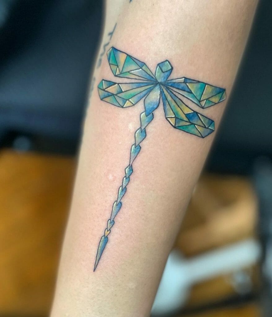 Geometric Dragonfly Tattoo Designs