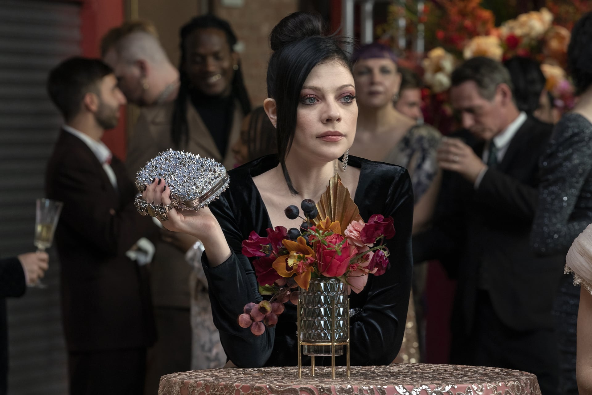 Michelle Trachtenberg as Georgina Sparks in the second season of HBO Max's Gossip Girl.
