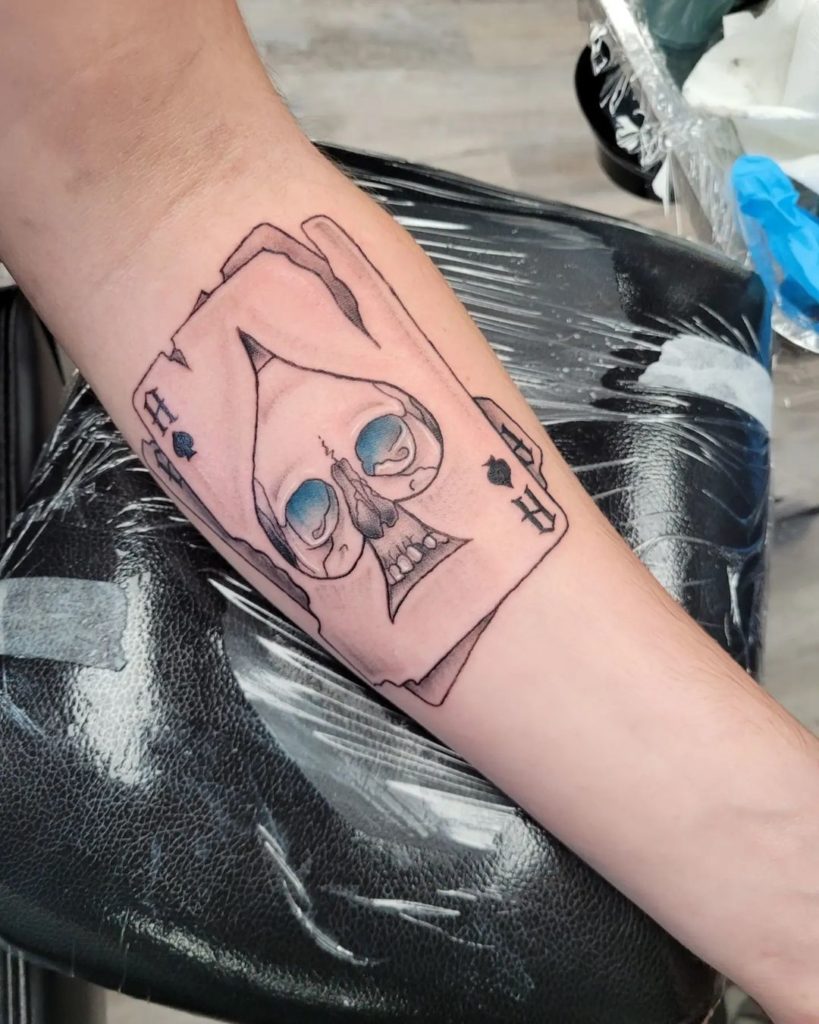 Awesome tattoo design featuring the ace card