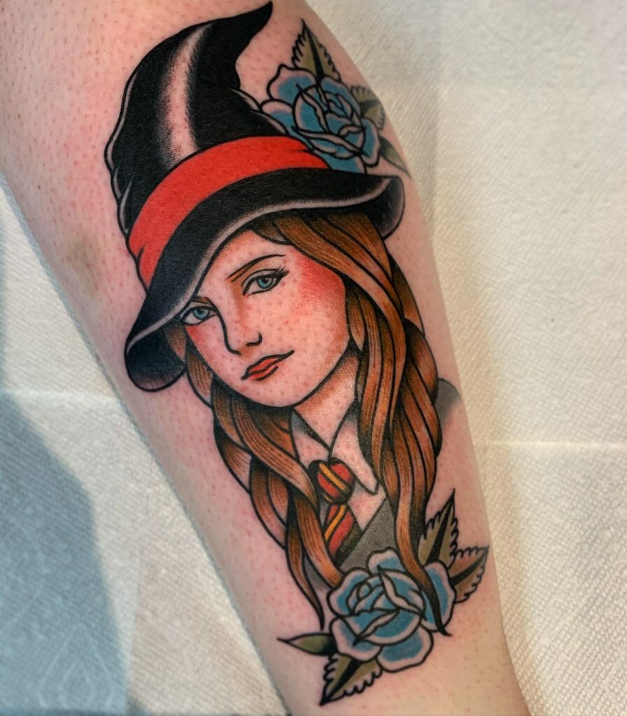 Hat wearer witch tattoo