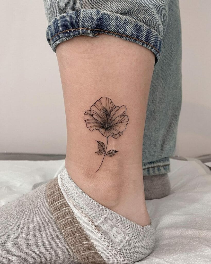 Hibiscus Drawing Tattoo