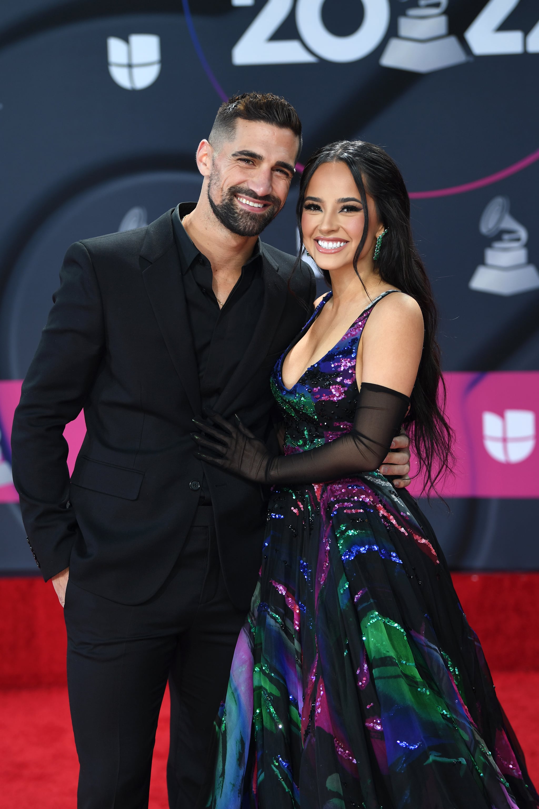 LAS VEGAS, NEVADA - NOVEMBER 17: (LR) Sebastian Lletget and Becky G attend the 23rd Annual Latin Grammy Awards at Michelob ULTRA Arena on November 17, 2022 in Las Vegas, Nevada.  (Photo by Denise Truscello/Getty Images for The Latin Recording Academy)