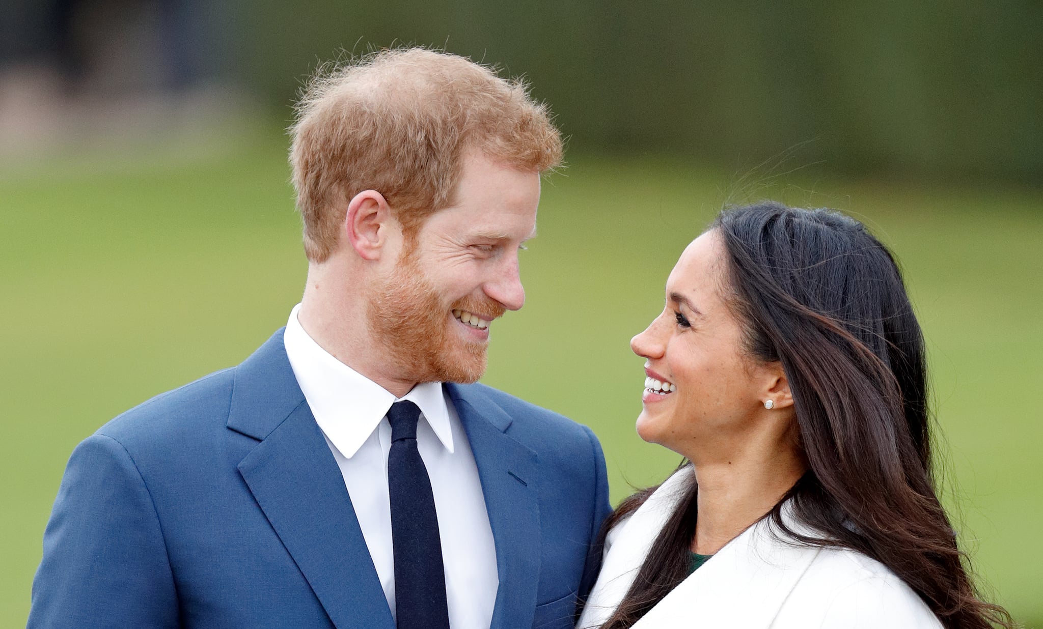 LONDON, UNITED KINGDOM - NOVEMBER 27: Prince Harry and Meghan Markle attend an official photocall to announce their engagement at the Sunken Gardens at Kensington Palace on November 27, 2017 in London, England.  Prince Harry and Meghan Markle have been officially a couple since November 2016 and are set to marry in spring 2018.  (Photo by Max Mumby/Indigo/Getty Images)