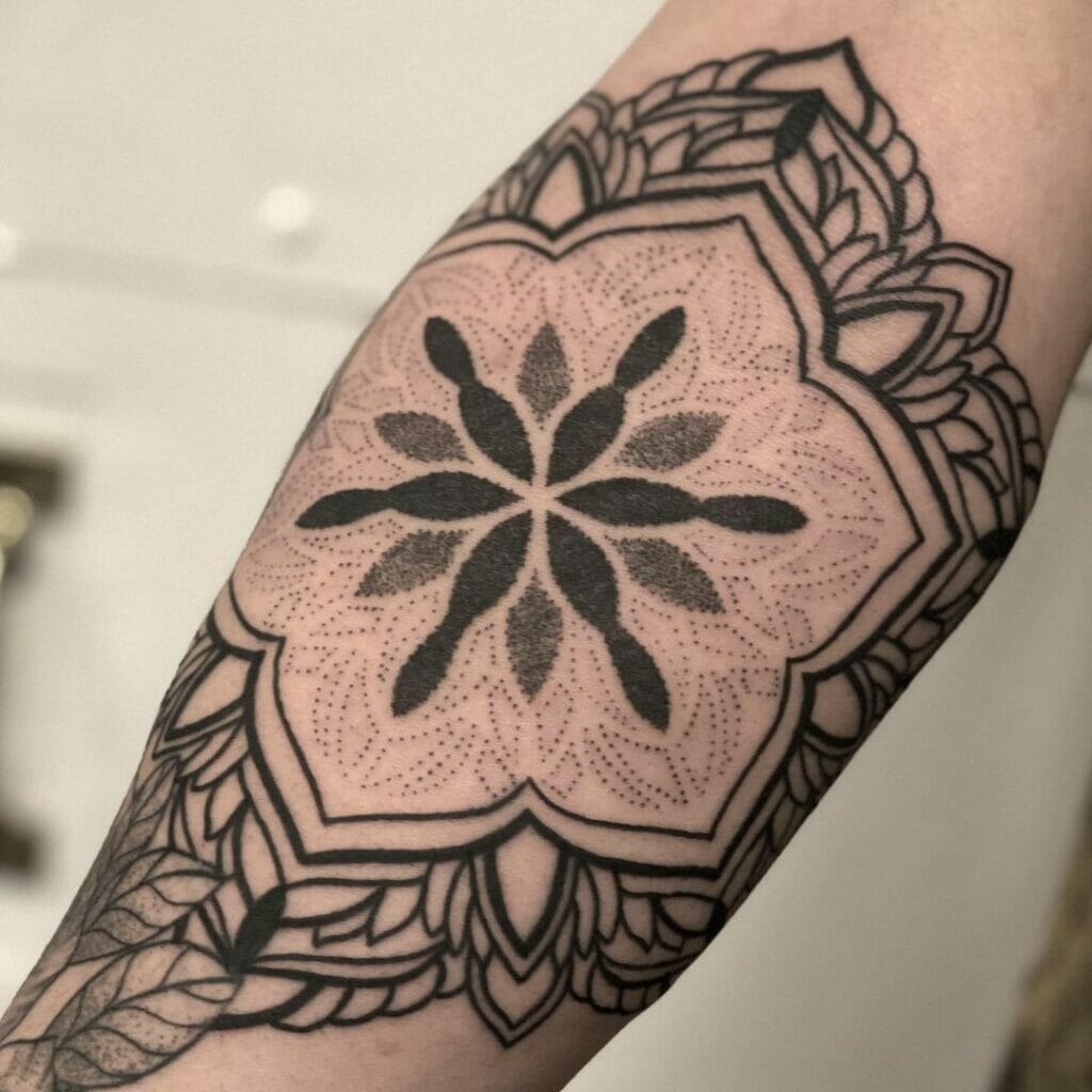 Inner Elbow Mandala Tattoo