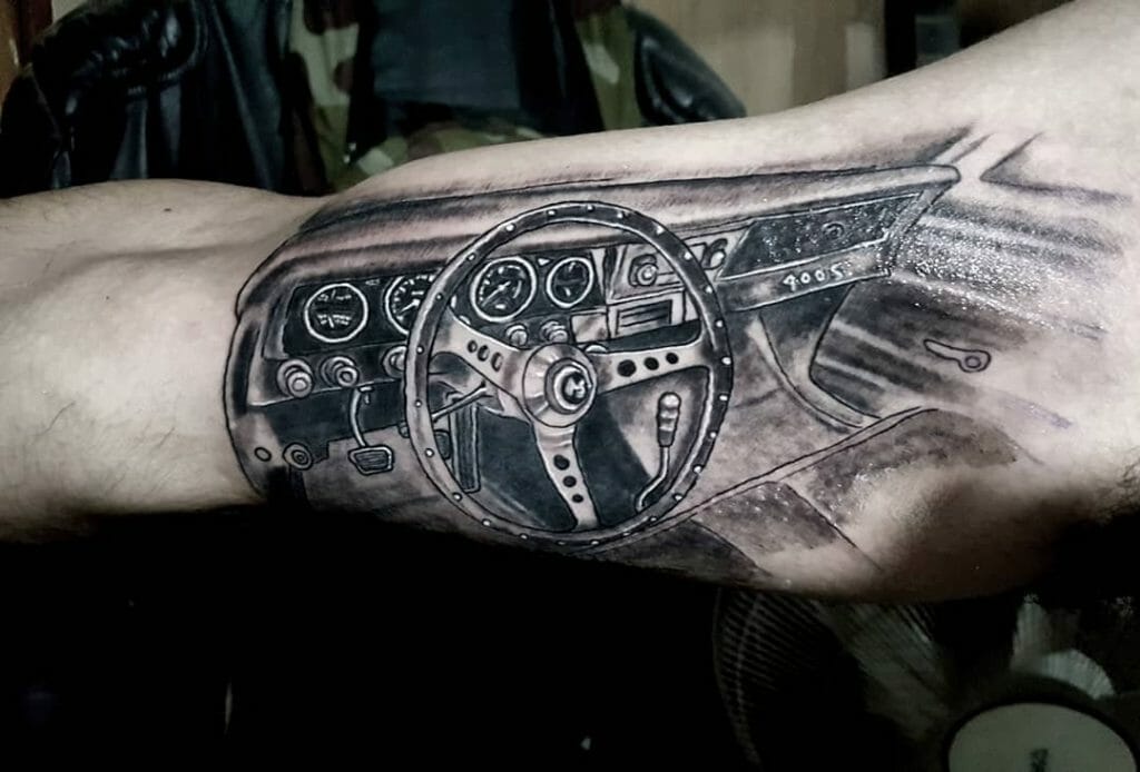 Inside centered Chevy tattoo