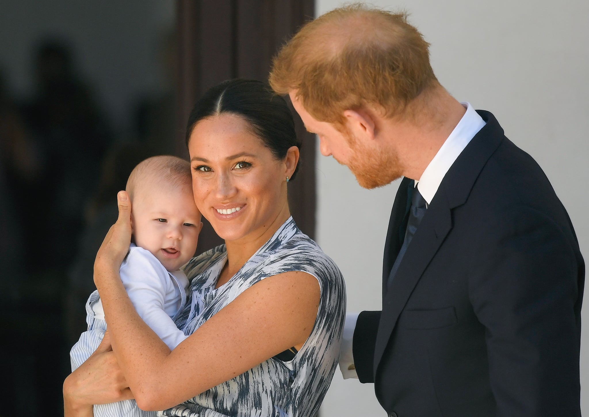 CAPE TOWN, SOUTH AFRICA - SEPTEMBER 25: Prince Harry, Duke of Sussex, Meghan, Duchess of Sussex and their baby son Archie Mountbatten-Windsor meet Archbishop Desmond Tutu and his daughter Thandeka Tutu-Gxashe at the Desmond & Leah Tutu Legacy Foundation during their meeting Royal Tour of South Africa on September 25, 2019 in Cape Town, South Africa.  (Photo by Pool/Samir Hussein/WireImage)