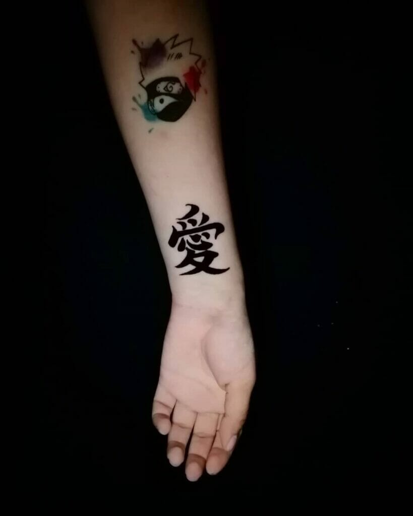 Japanese Kanji Love Tattoo on the forearm
