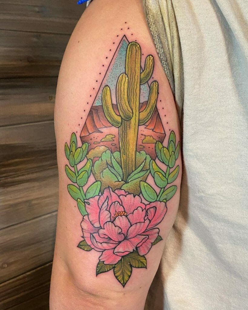 Large cactus tattoo
