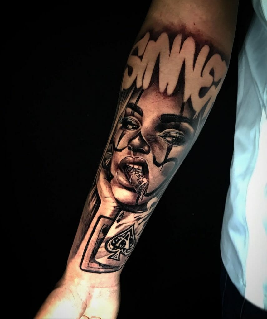 Mexican sinner tattoo sleeve