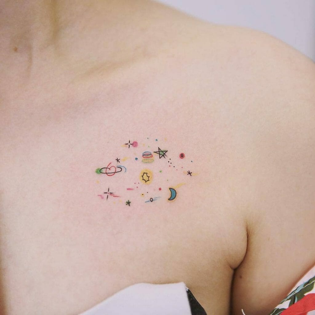 Minimalistische Galaxy Tattoo-Idee