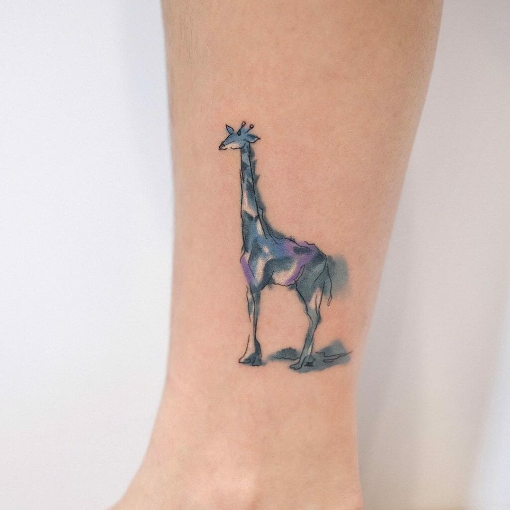 Minimalist and simple giraffe tattoo design