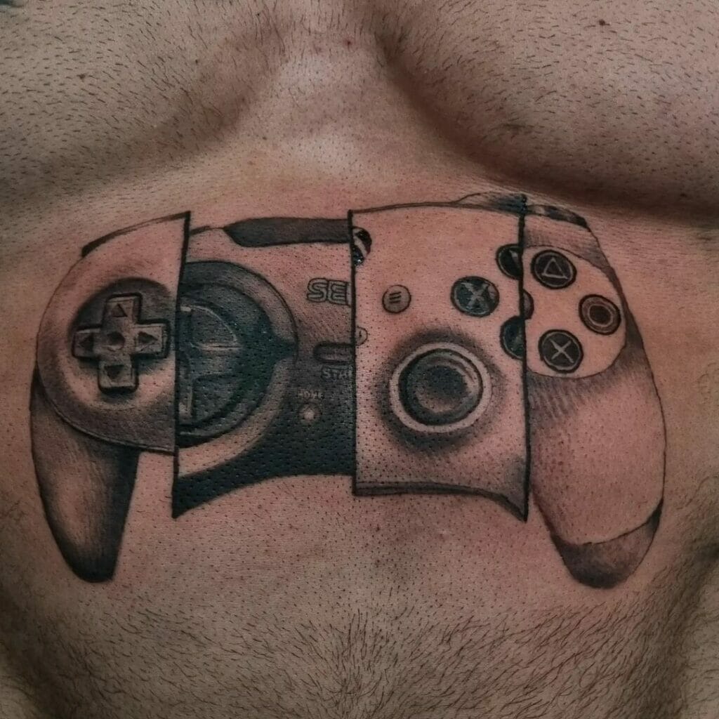 Einfarbige Tattoos für den Playstation-Controller