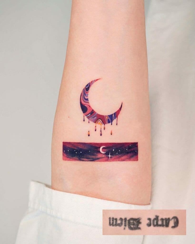 Mond und Stern Tattoo