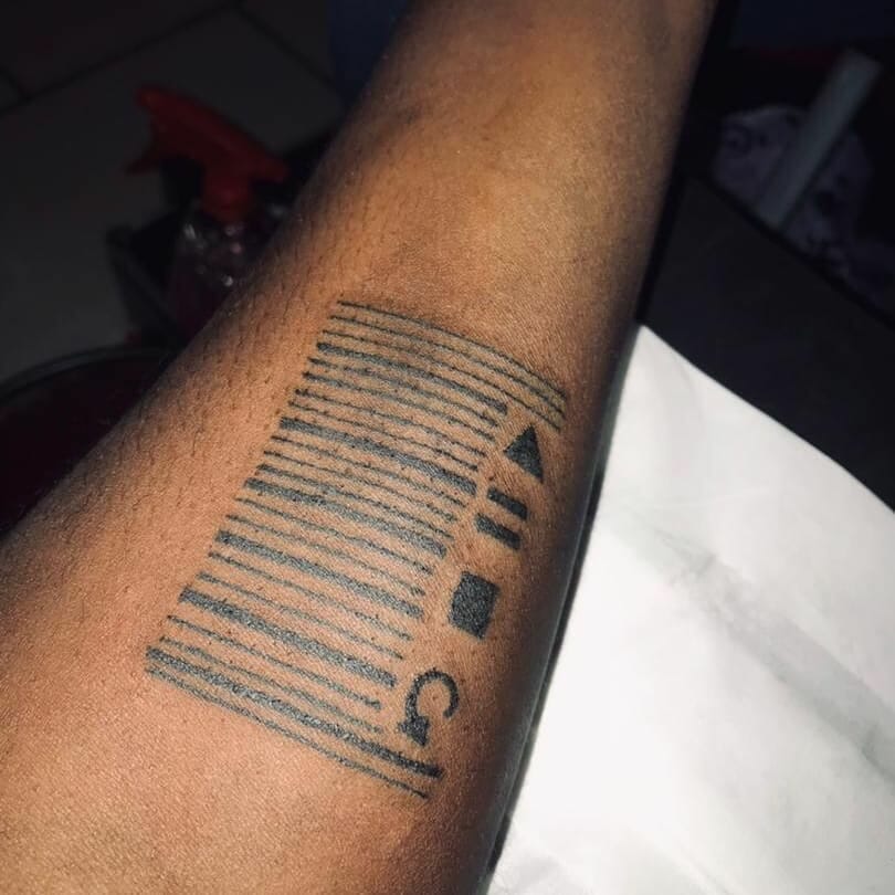 Musical barcode tattoo