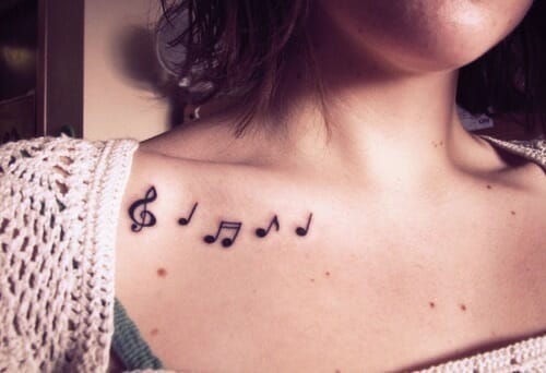 Music notes tattoo