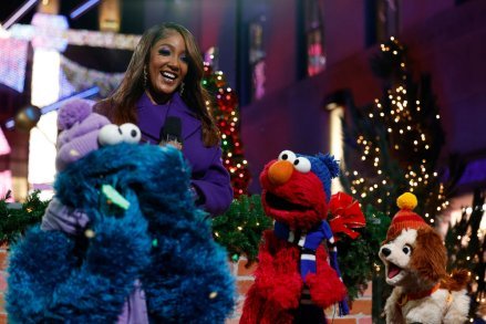 CHRISTMAS AT ROCKEFELLER CENTER - Season 2022 - Pictured: (l-r) Cookie Monster, Micky Guyton, Elmo, Tango - (Photo by: Peter Kramer/NBC)