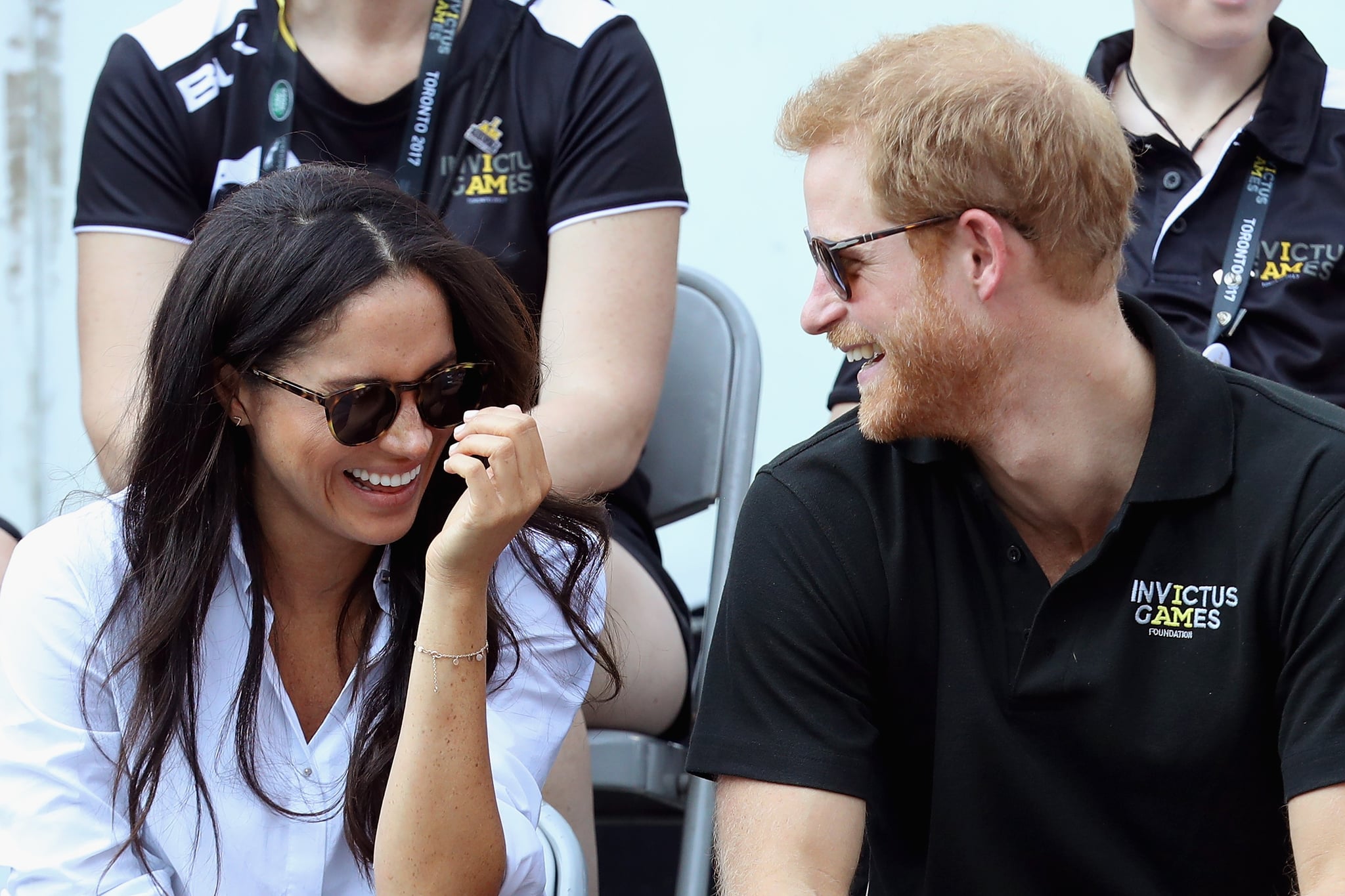 TORONTO, ON - SEPTEMBER 25: Prince Harry (R) and Meghan Markle (L) participate in a wheelchair tennis match during the 2017 Invictus Games at Nathan Philips Square on September 25, 2017 in Toronto, Canada (Photo by Chris Jackson/ Getty Images for the Invictus Games Foundation)