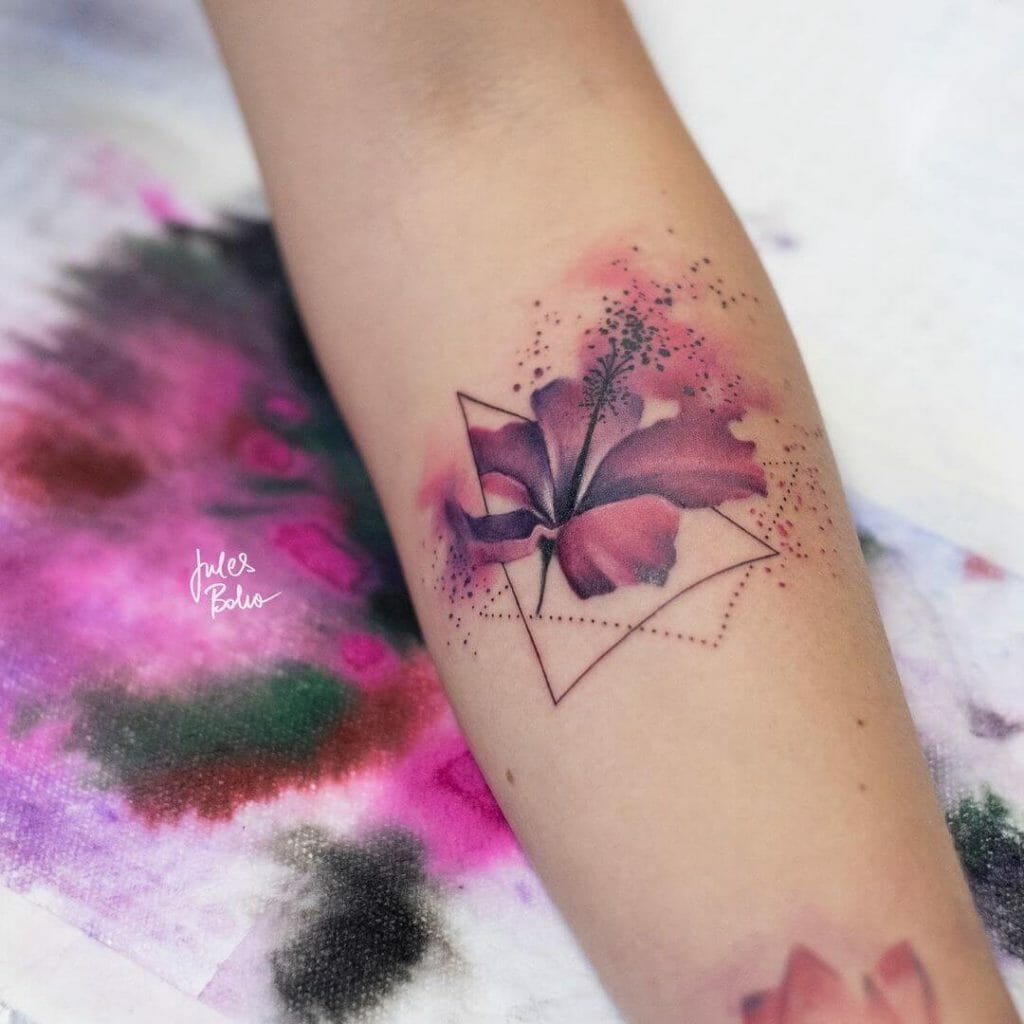 Purple hibiscus tattoo